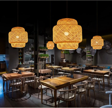 Pair of Japanese Bamboo Lamps – Elegância Zen, Luz Aconchegante e Design Artesanal