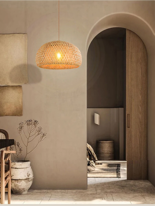 Pair of Japanese Bamboo Lamps – Elegância Zen, Luz Aconchegante e Design Artesanal